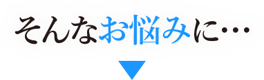 そんなお悩みに…
