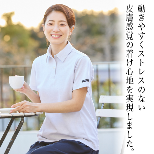 レディス襟付き半袖シャツ