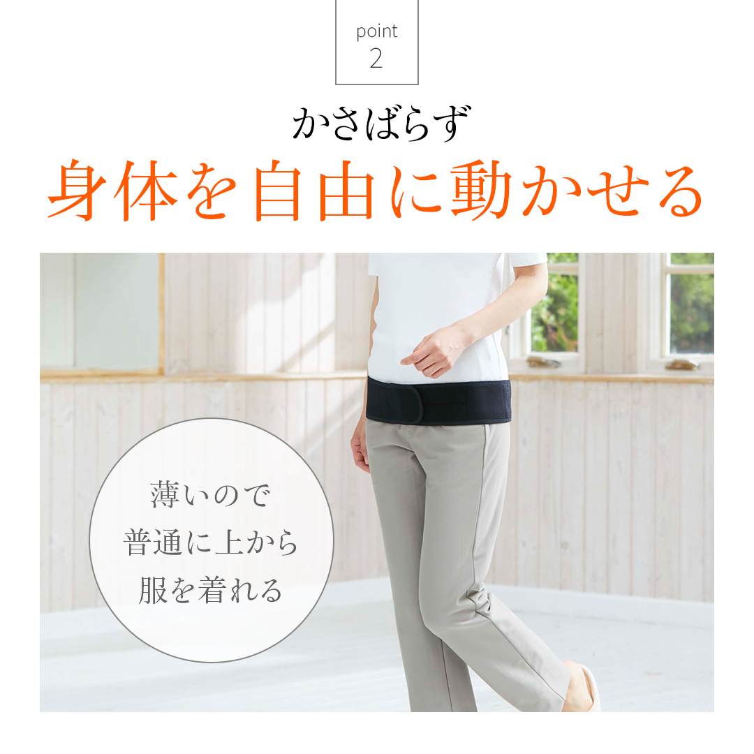 腰骨の一番出っ張った位置の2～3cm下に着用します