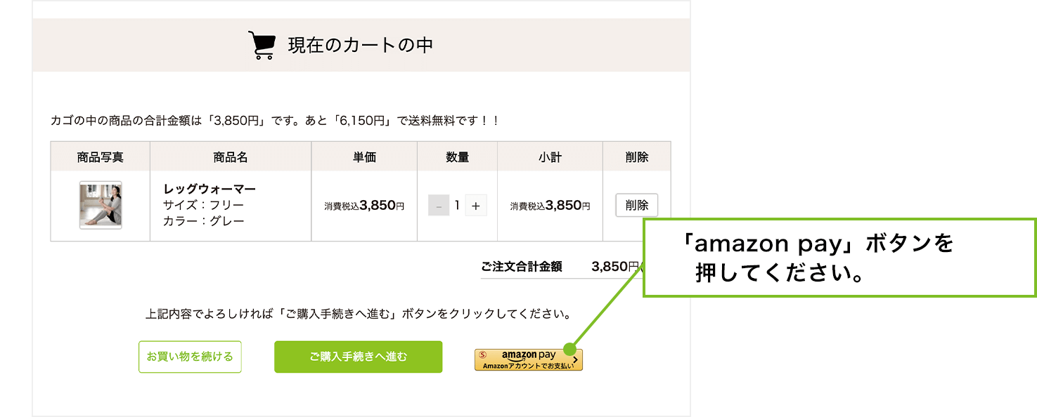 amazon pay を選択