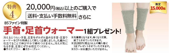 特典4 手首・足首ウォーマープレゼント!