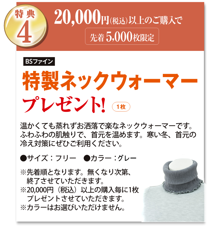 特典4 20,000円(税込)以上のご購入でプレゼント!