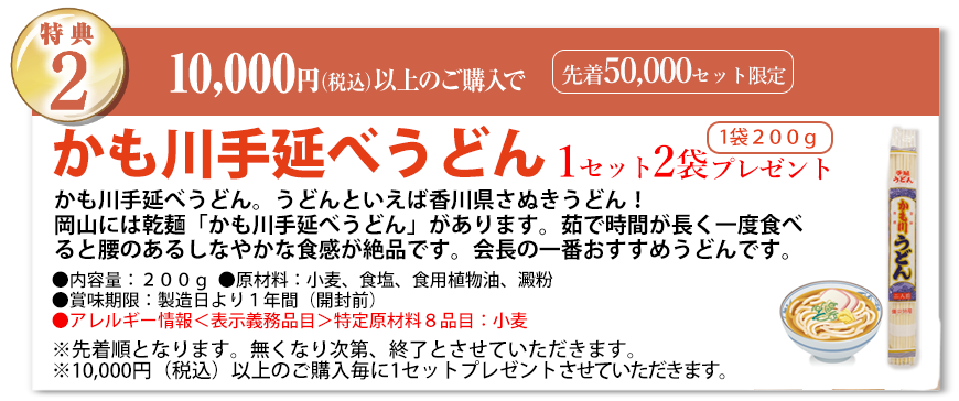 特典2 10,000円(税込)以上のご購入でプレゼント!