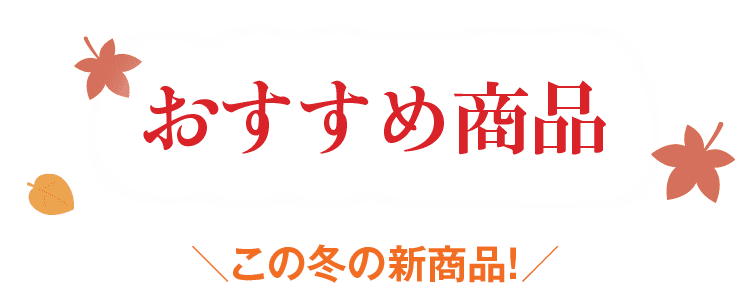 おすすめ商品 この冬の新商品!