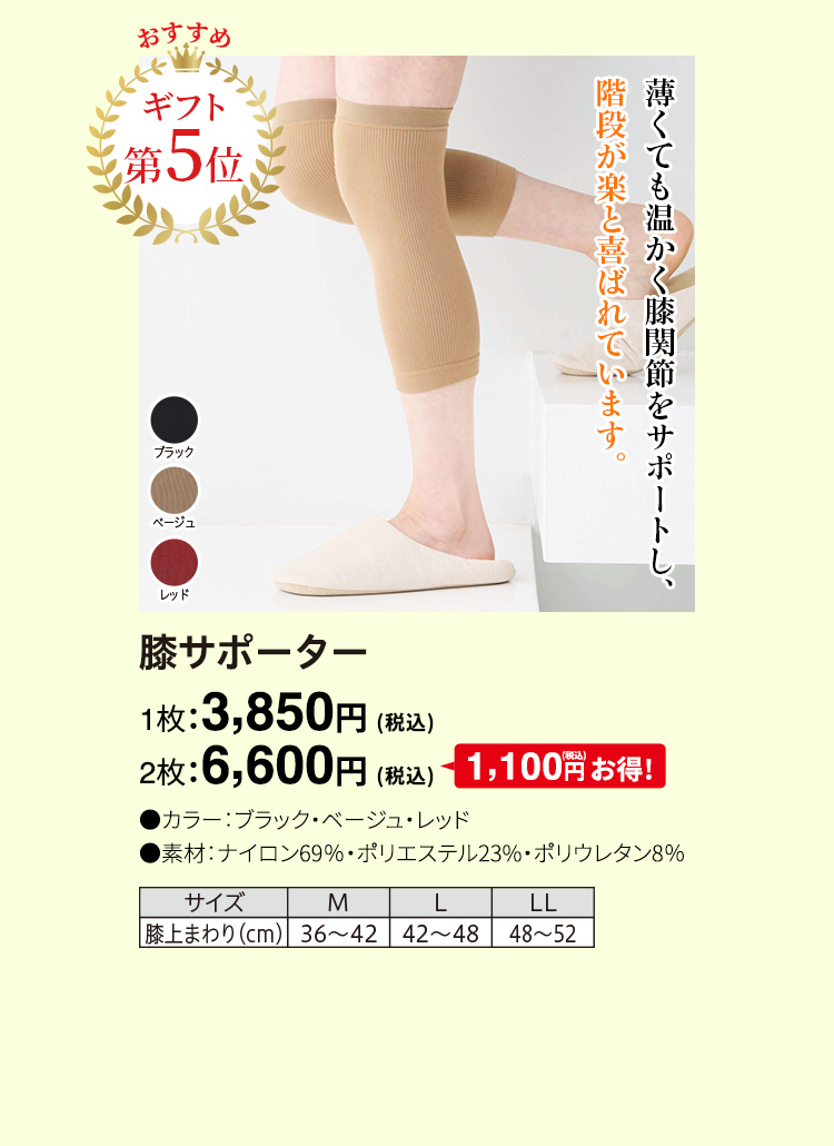膝サポーター 1枚：3,850円（税込）