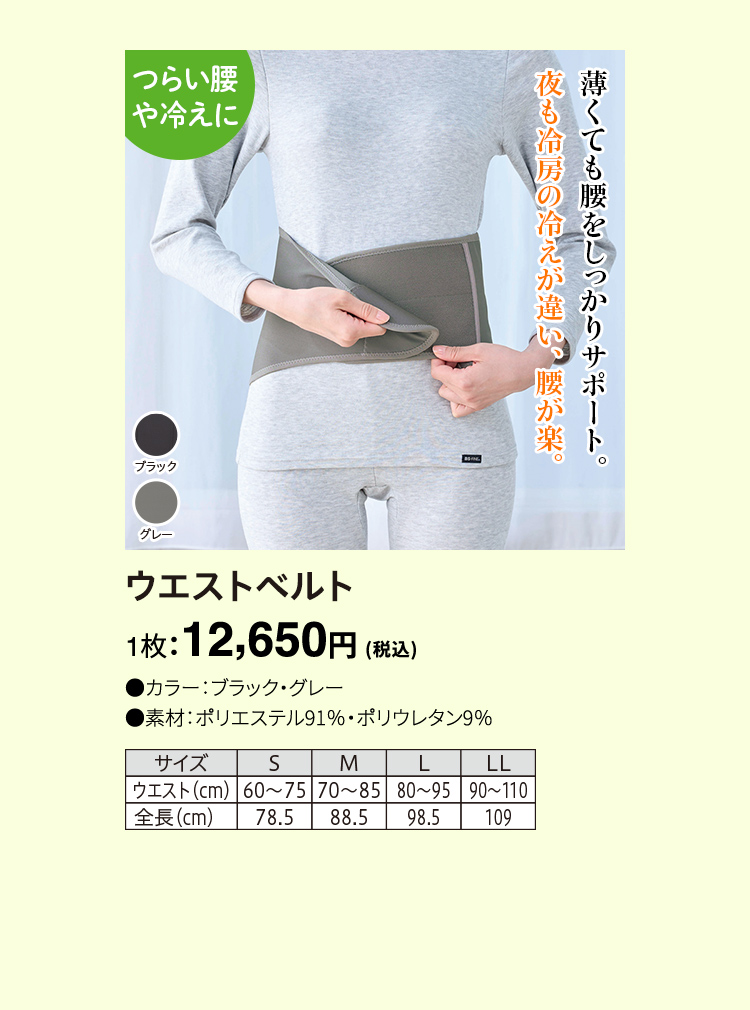 ウエストベルト 1枚：12,650円（税込）