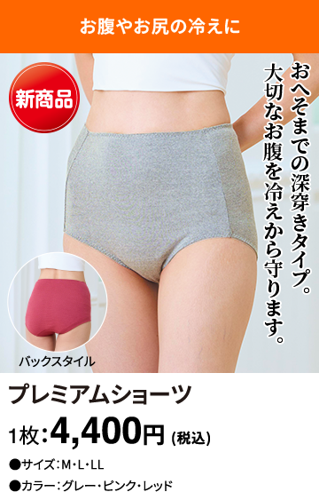 プレミアムショーツ 1枚：4,400円(税込)