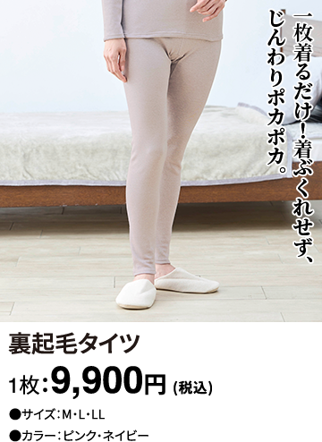 裏起毛タイツ 1枚：9,900円(税込)
