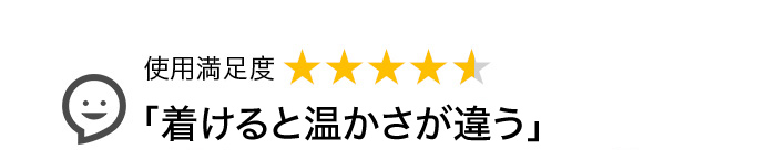 「着けると温かさが違う」