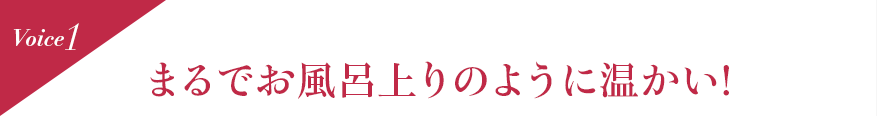 Voice1 まるでお風呂上りのように温かい!