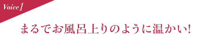 Voice1 まるでお風呂上りのように温かい!