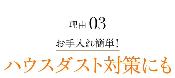 理由03 お手入れ簡単!ハウスダスト対策にも