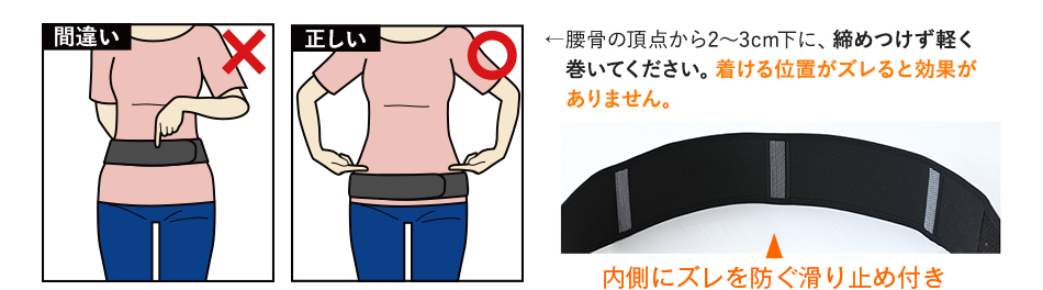 内側にズレを防ぐ滑り止め付き