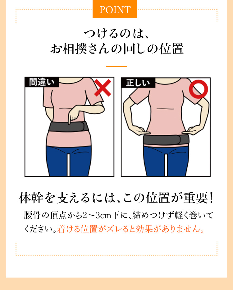 骨盤に優しく巻くだけ！姿勢が変わるこつばんど | ”着る岩盤浴