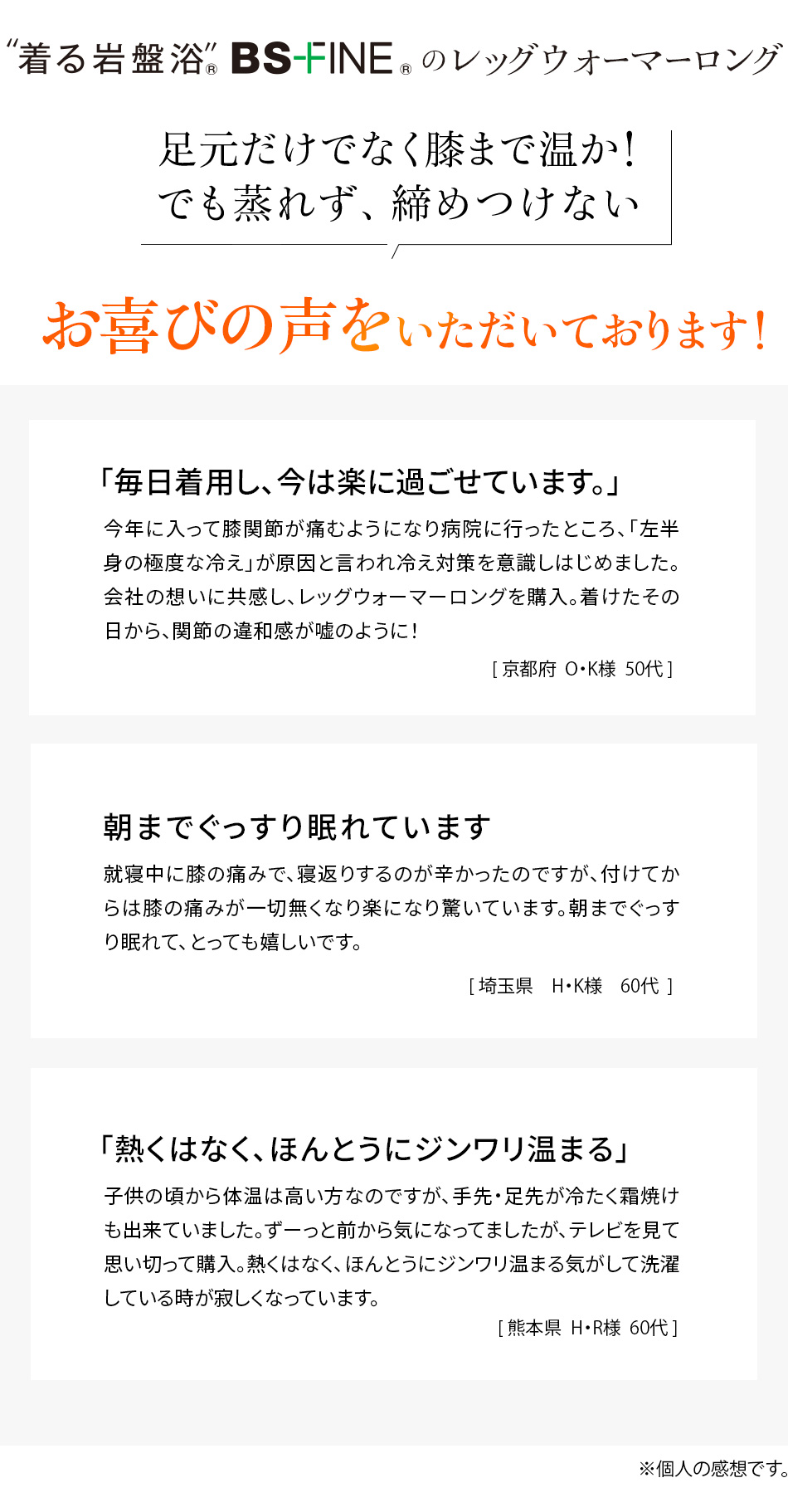 嬉しいお便りが毎日届きます!