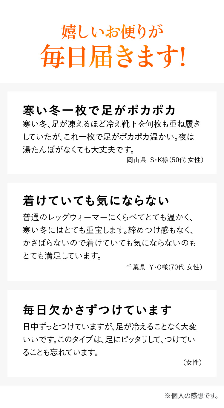 嬉しいお便りが毎日届きます!