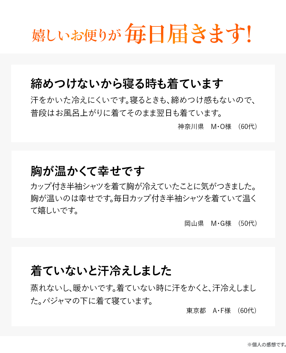 嬉しいお便りが毎日届きます!