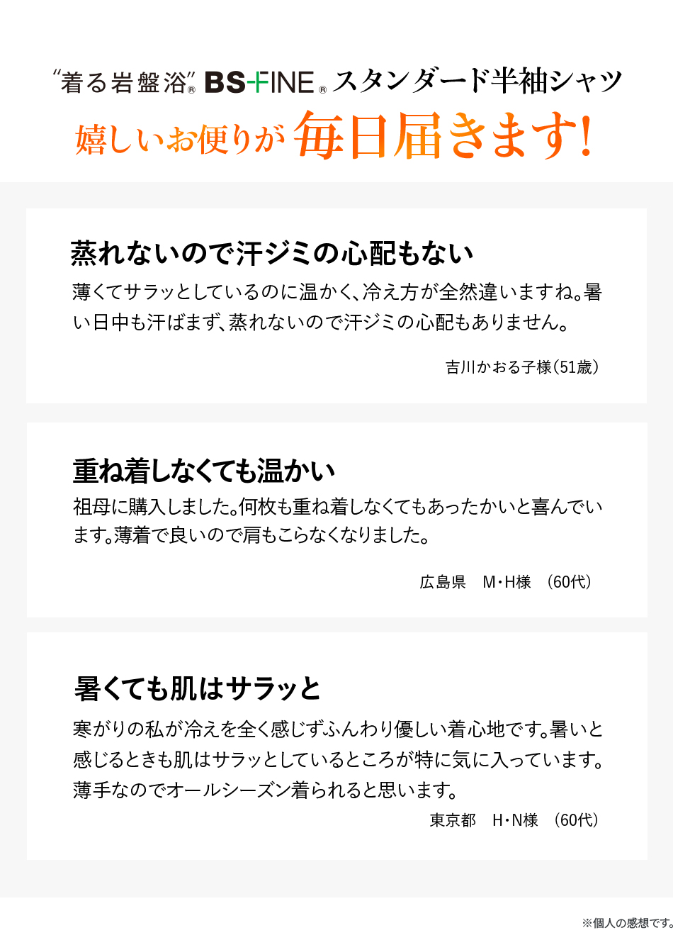 嬉しいお便りが毎日届きます!