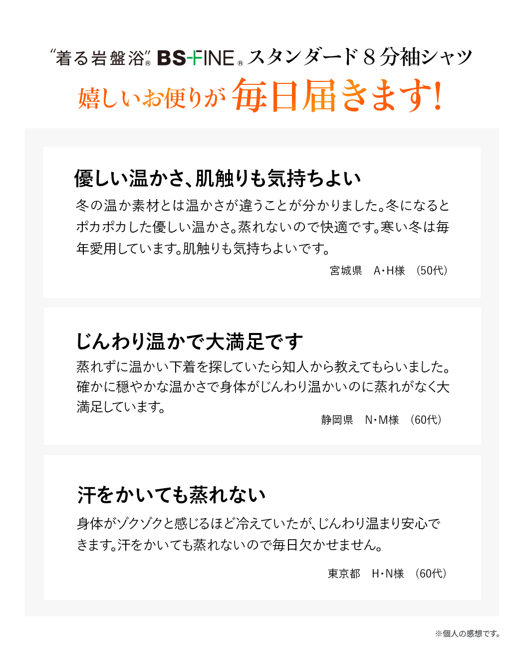 嬉しいお便りが毎日届きます!