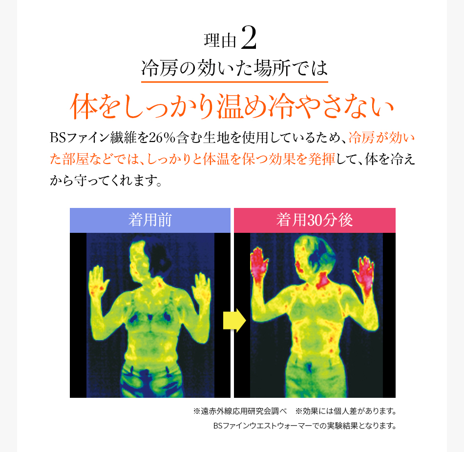 理由2 冷房の効いた場所では体をしっかり温め冷やさない
