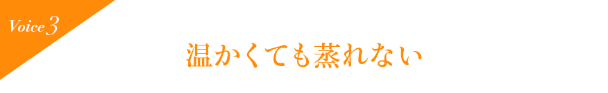 Voice3 温かくても蒸れない