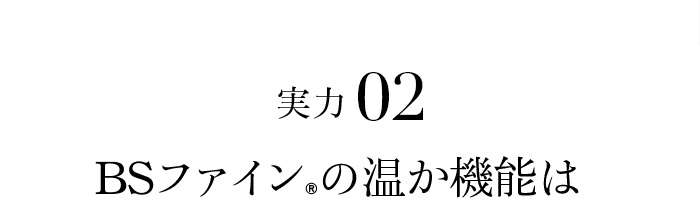 実力02 BSファイン®︎の温か機能は