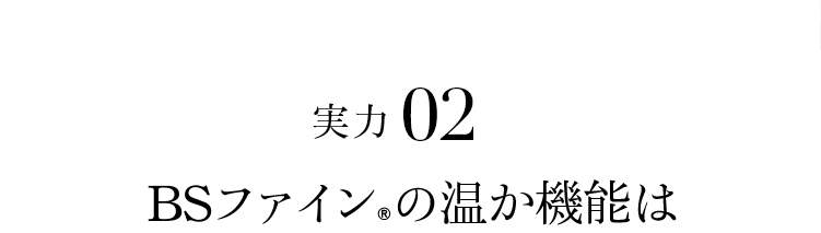 実力02 BSファイン®︎の温か機能は