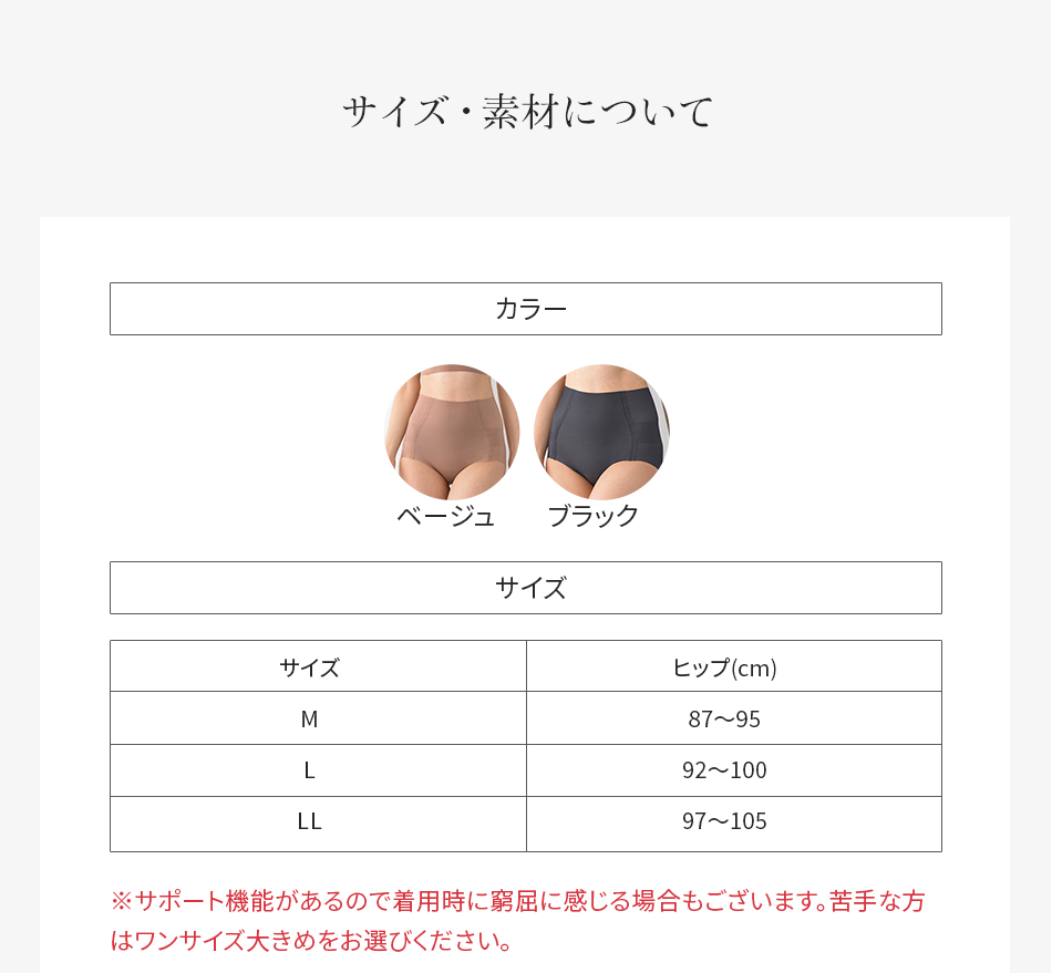 サイズ・素材について