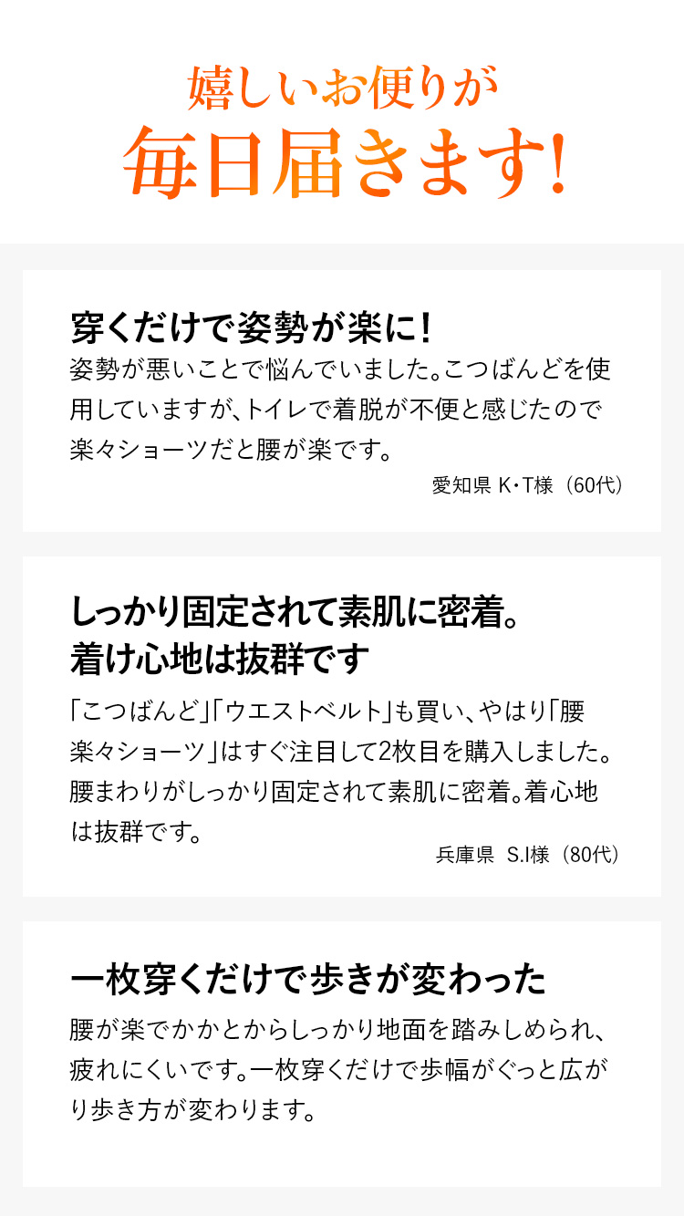 嬉しいお便りが毎日届きます!