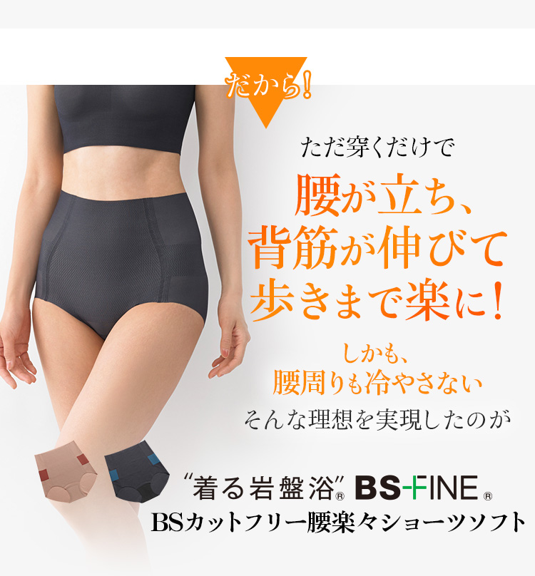 だから！ただ穿くだけで腰が立ち、背筋が伸びて歩きまで楽に！