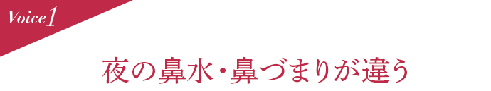 Voice1 夜の鼻水・鼻づまりが違う