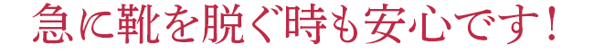 急に靴を脱ぐ時も安心です!