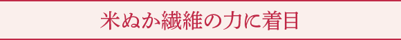 米ぬか繊維の力に着目