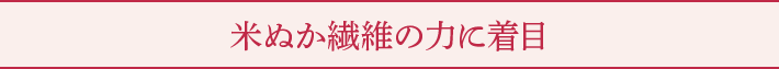 米ぬか繊維の力に着目