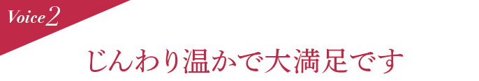 Voice2 じんわり温かで大満足です