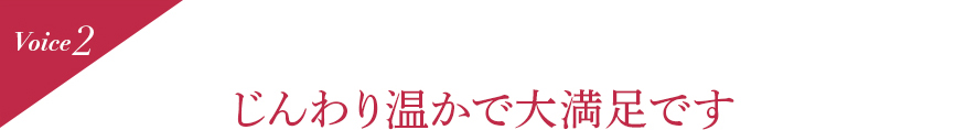 Voice2 じんわり温かで大満足です