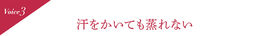 Voice3 汗をかいても蒸れない