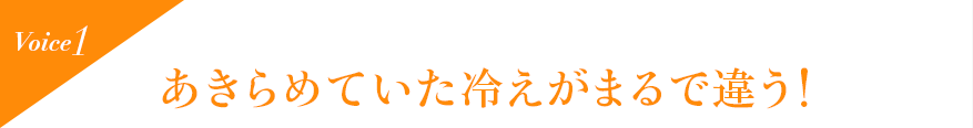 Voice1 あきらめていた冷えがまるで違う!