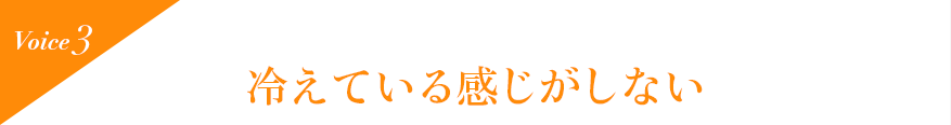 Voice3 冷えている感じがしない