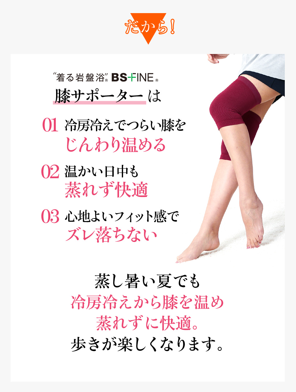 だから“着る岩盤浴®︎”BSファイン®︎の膝サポーター