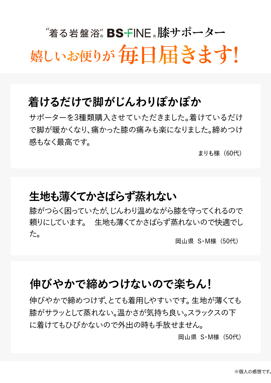 嬉しいお便りが毎日届きます