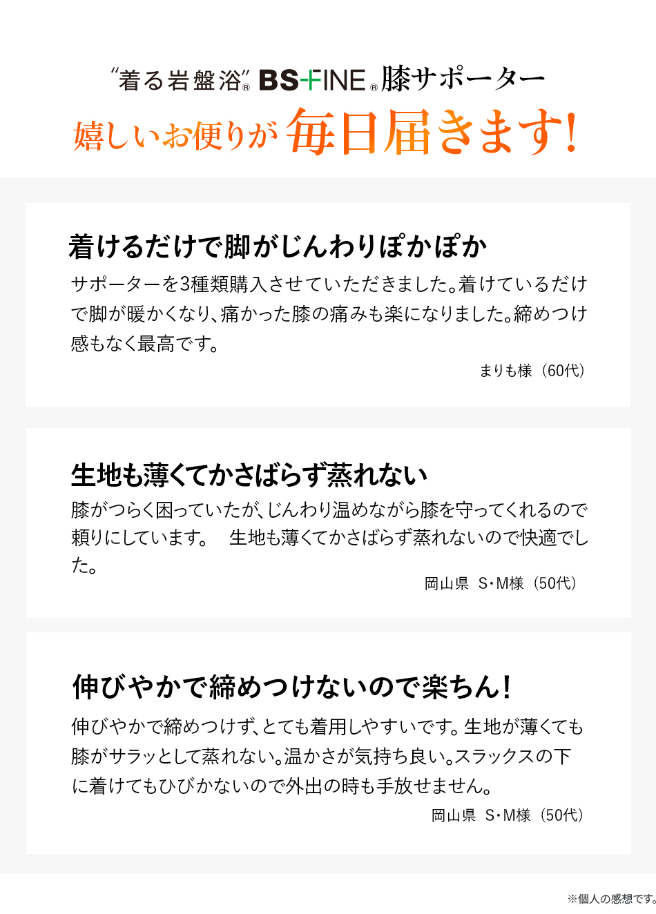 嬉しいお便りが毎日届きます!