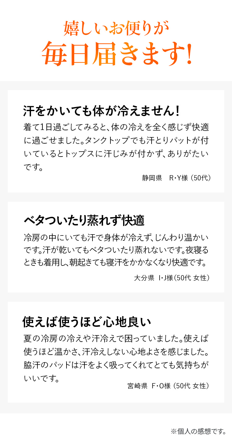 嬉しいお便りが毎日届きます!