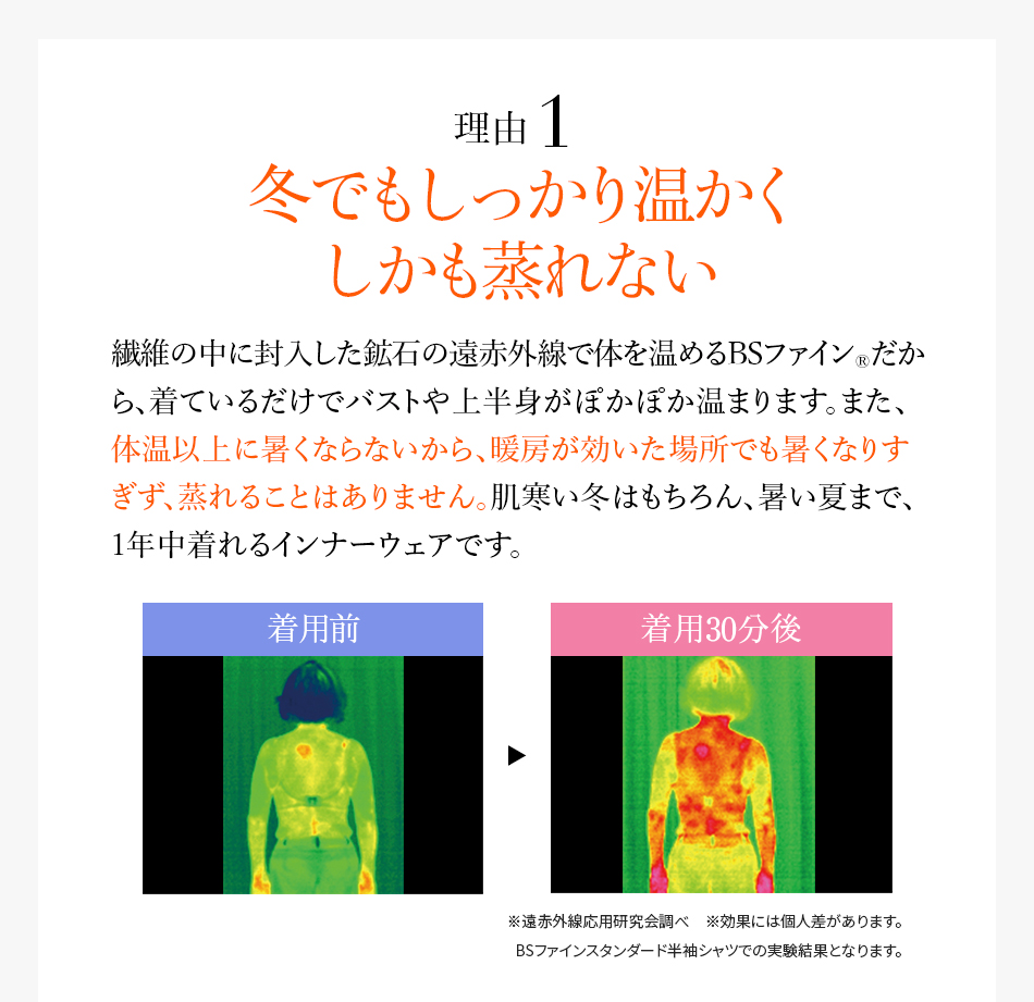 理由1 冬でもしっかり温かくしかも蒸れない