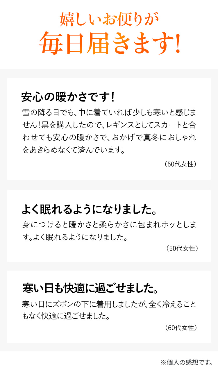 嬉しいお便りが毎日届きます!