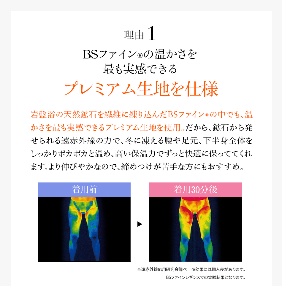 理由1 BSファイン®の温かさを最も実感できるプレミアム生地を仕様