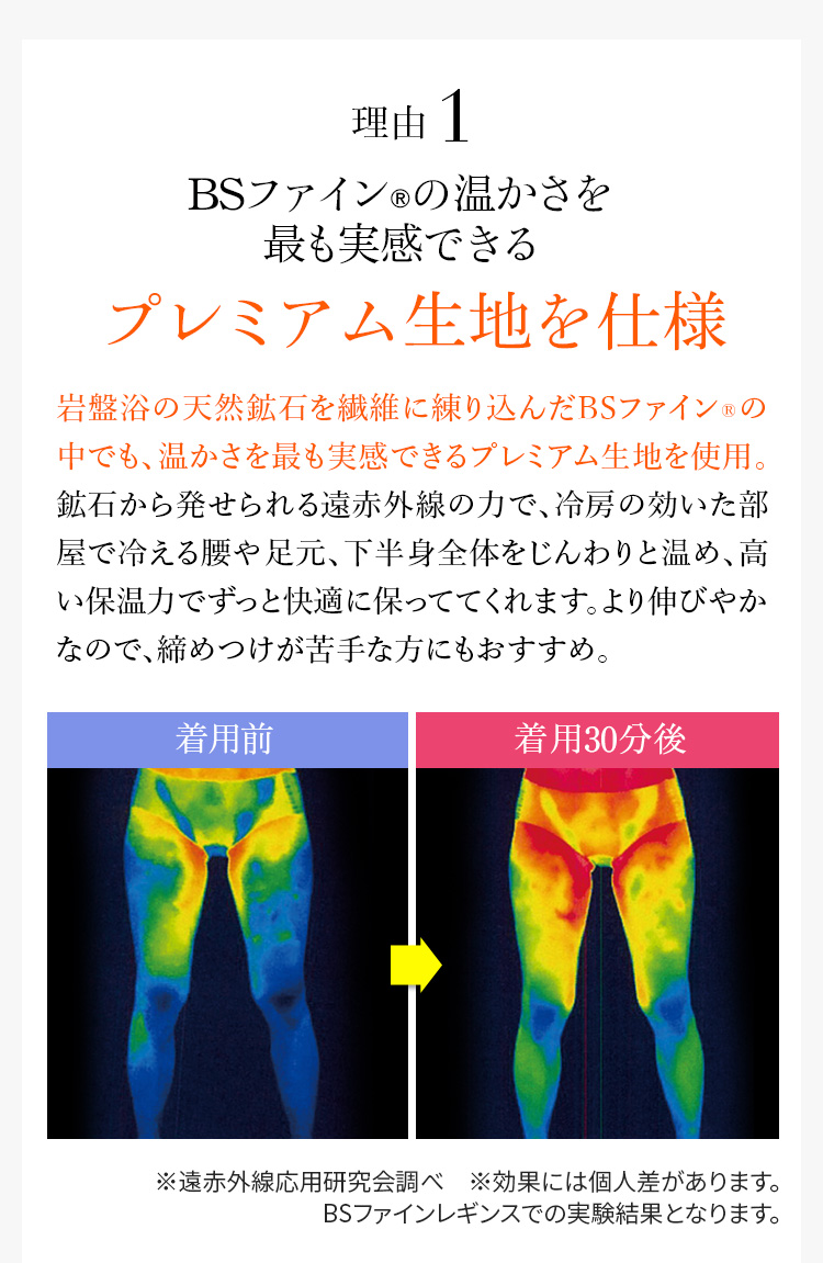 理由1 BSファイン®の温かさを最も実感できるプレミアム生地を仕様