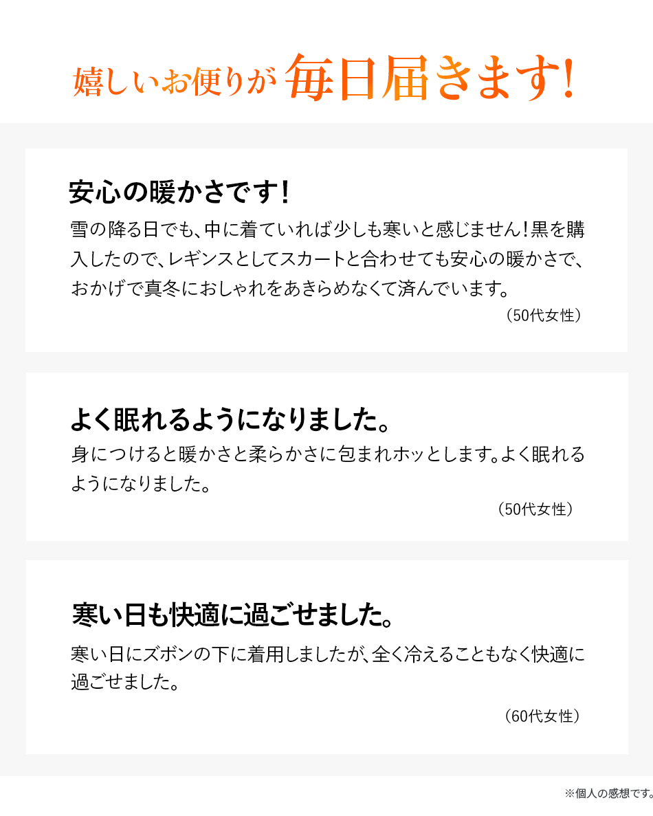 嬉しいお便りが毎日届きます!