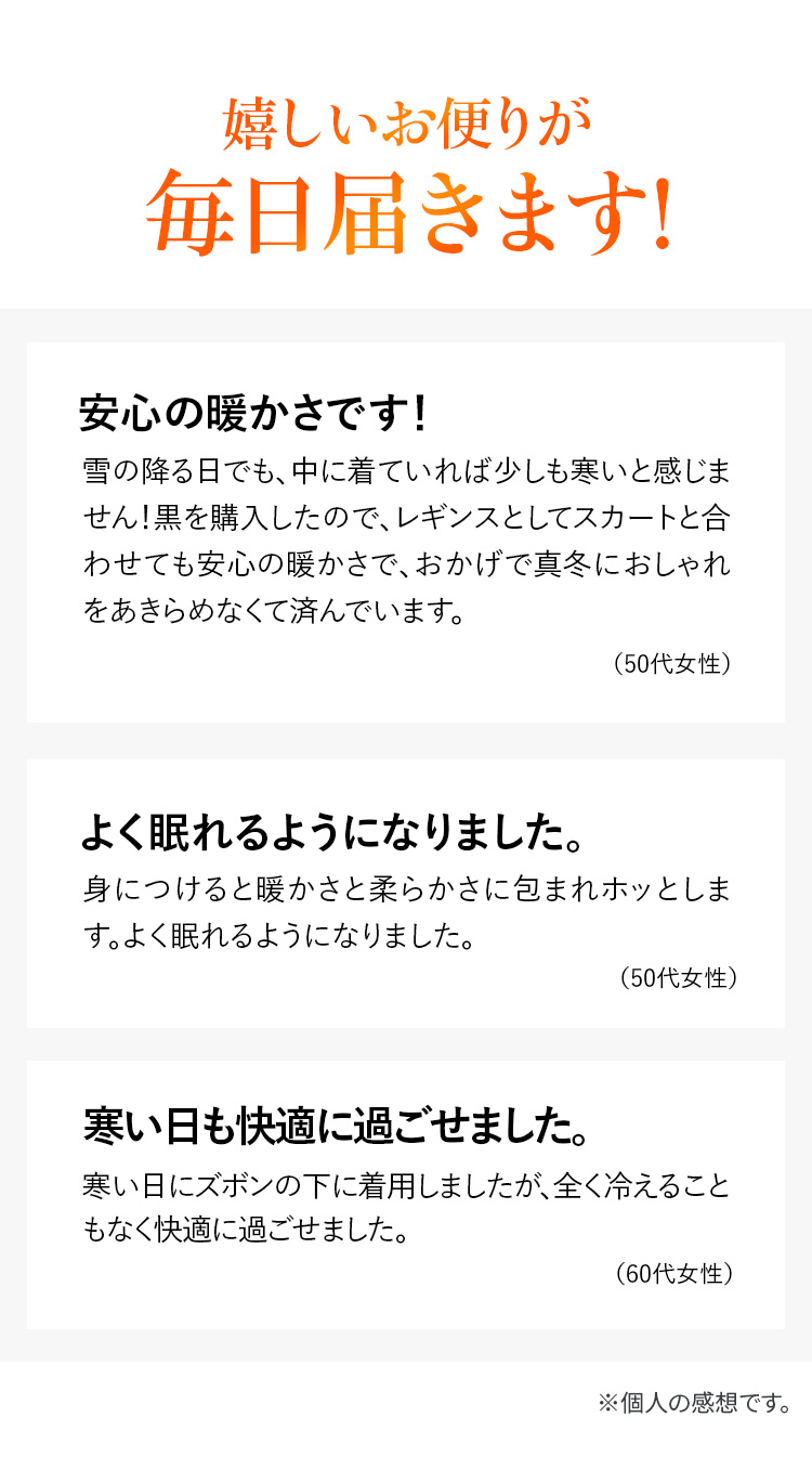 嬉しいお便りが毎日届きます!