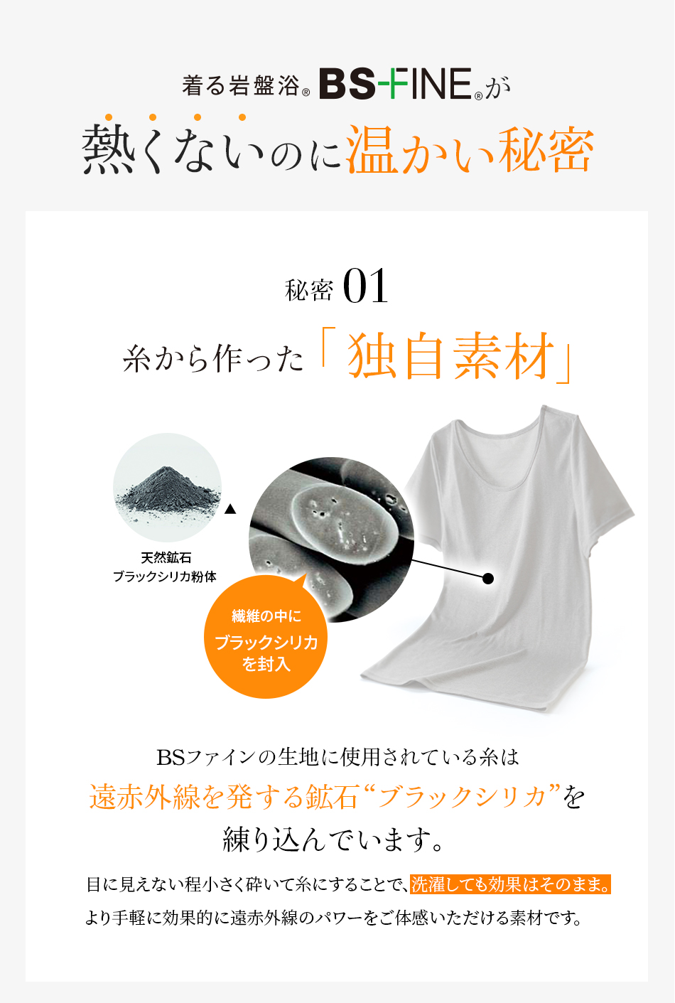 熱くないのに温かい秘密 秘密01 糸から作った「独自素材」